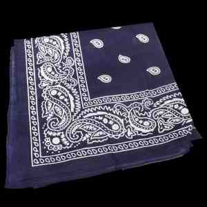 Navy Blue Cotton Bandana 22" x 22" 4