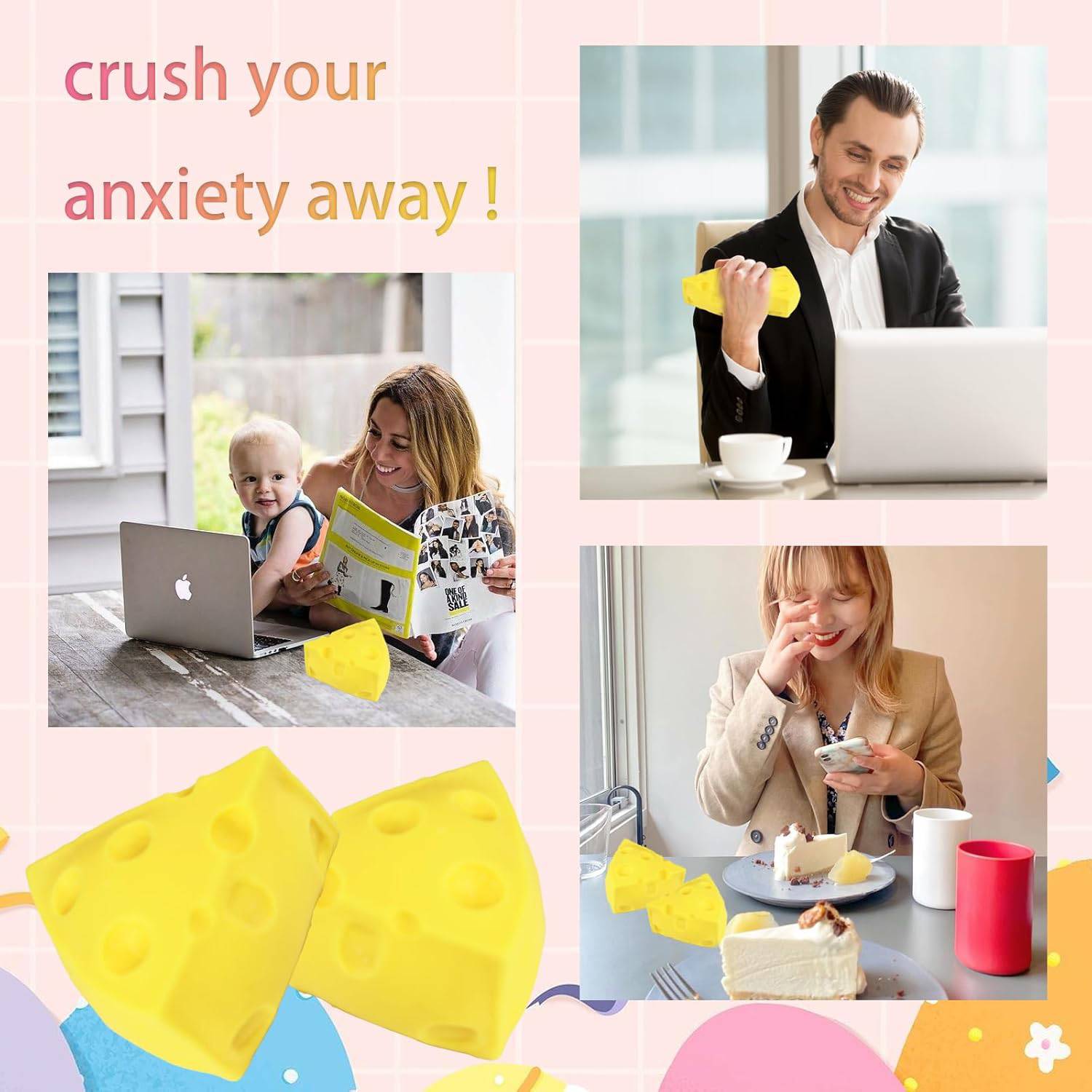 PU Foam Cheese Stress Reliever Toys 5