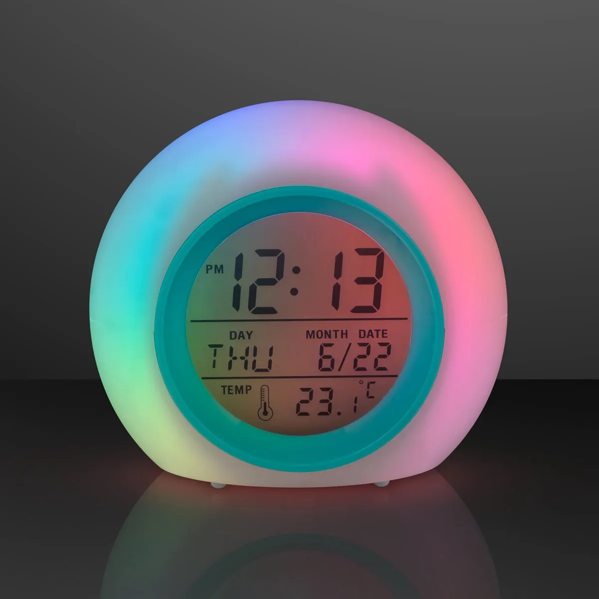 Round LED Clock 4", Glowing Lights + Alarm 1