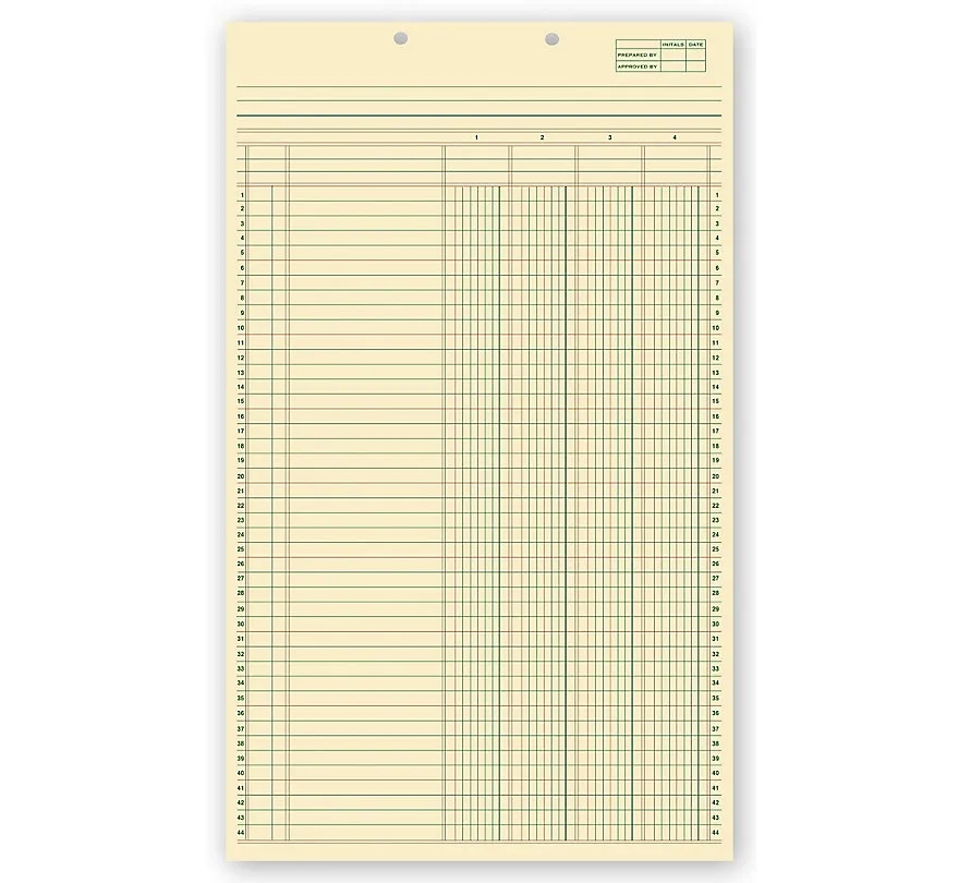 Columnar Pads, 4 Columns 1
