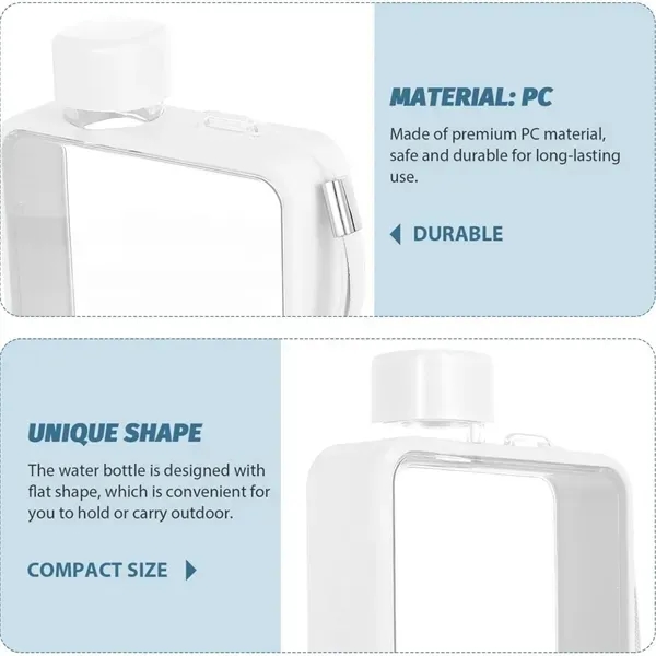 13 Ounce Flat Water Bottle - Sleek & Durable Polycarbonate 10