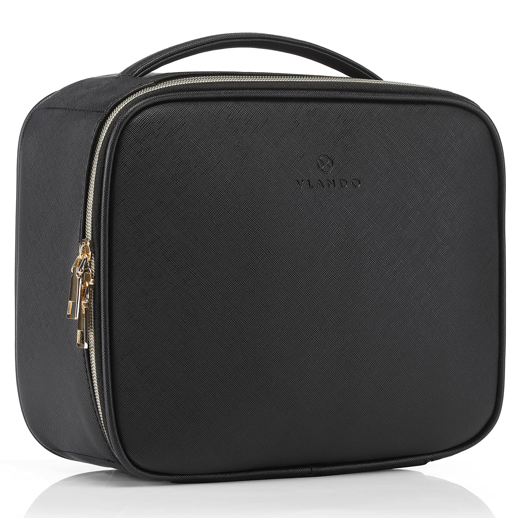 Pu Leather Storage Adjustable Dividers Brushes Cosmetic bag 4