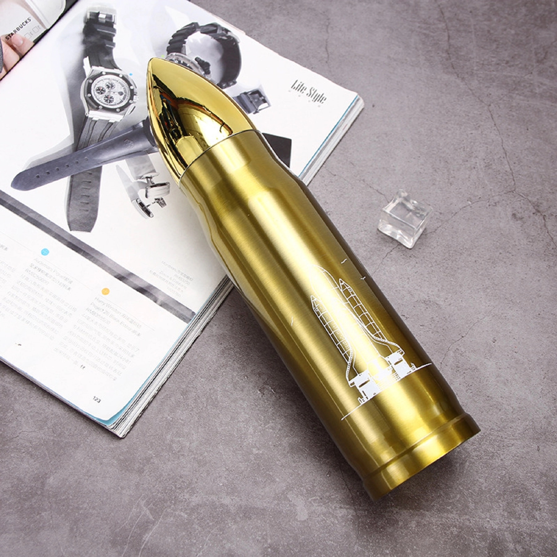 17 oz Double Wall Stainless Steel Vacuum Bullet Water Flask 13