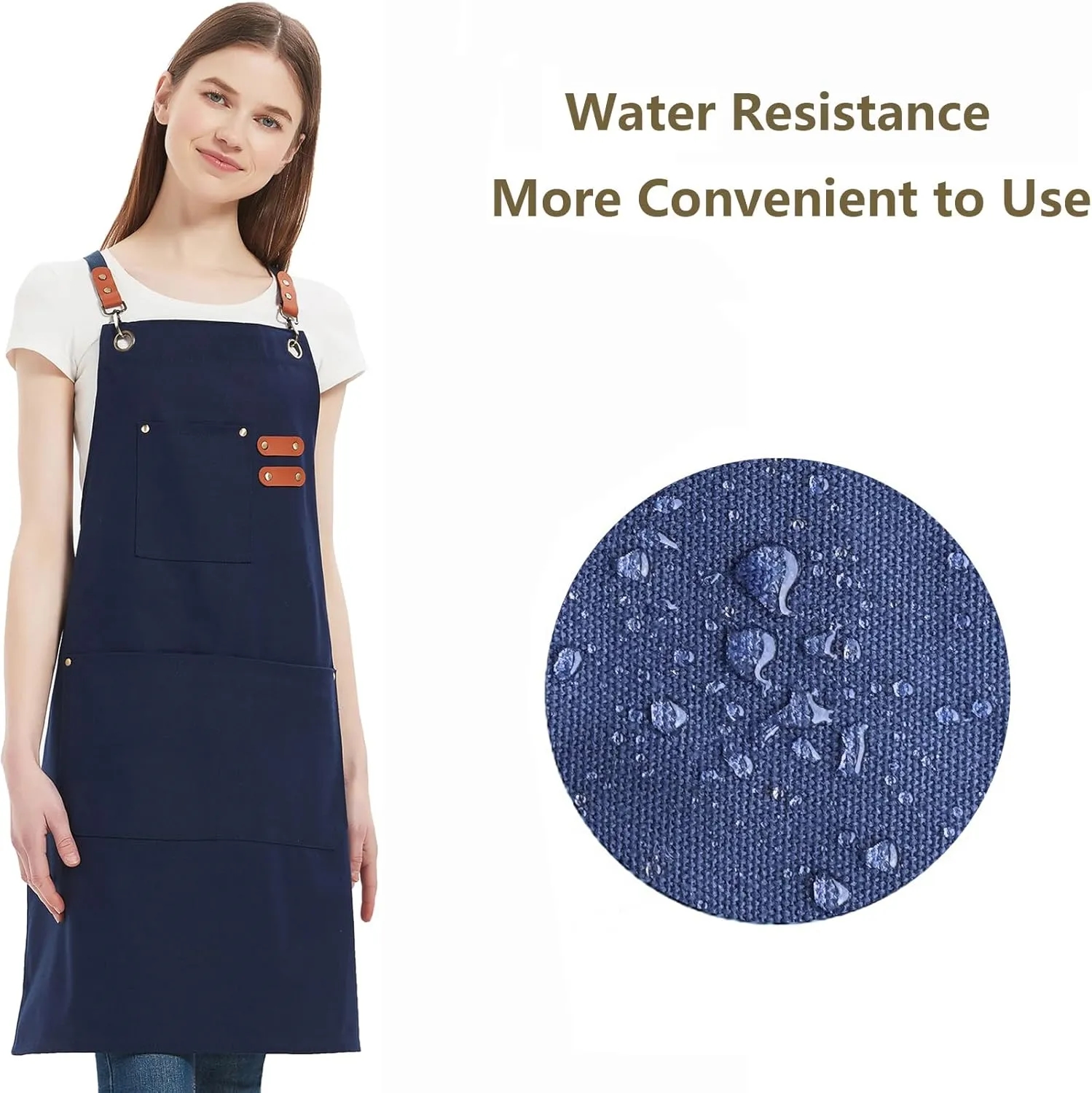 Cotton Canvas Cross Back Heavy Duty Adjustable Work Apron 7