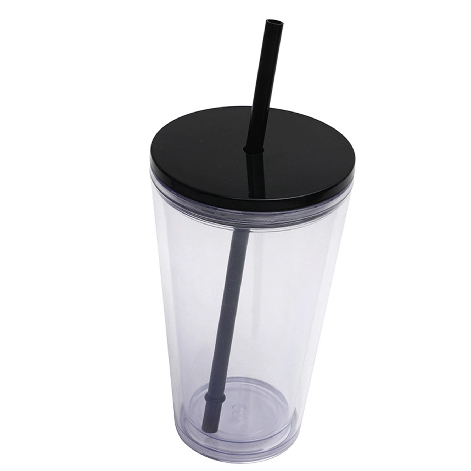16 Oz. Double Wall Clear Plastic Tumbler with Straw 9