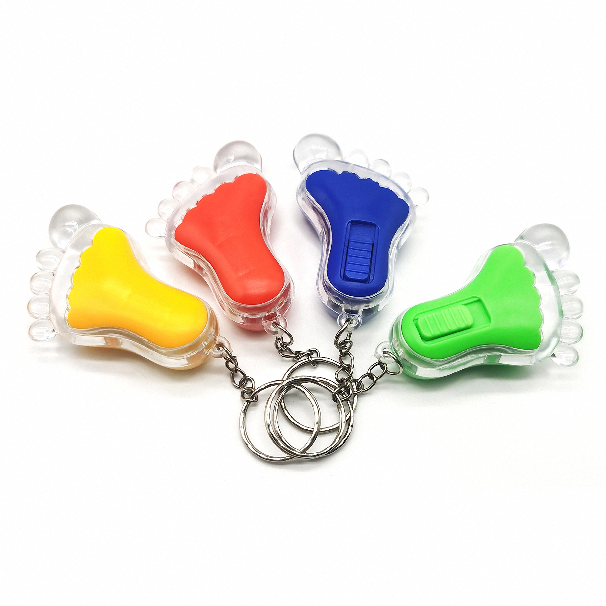 Foot Shaped Solar LED Keychain Flashlight 3
