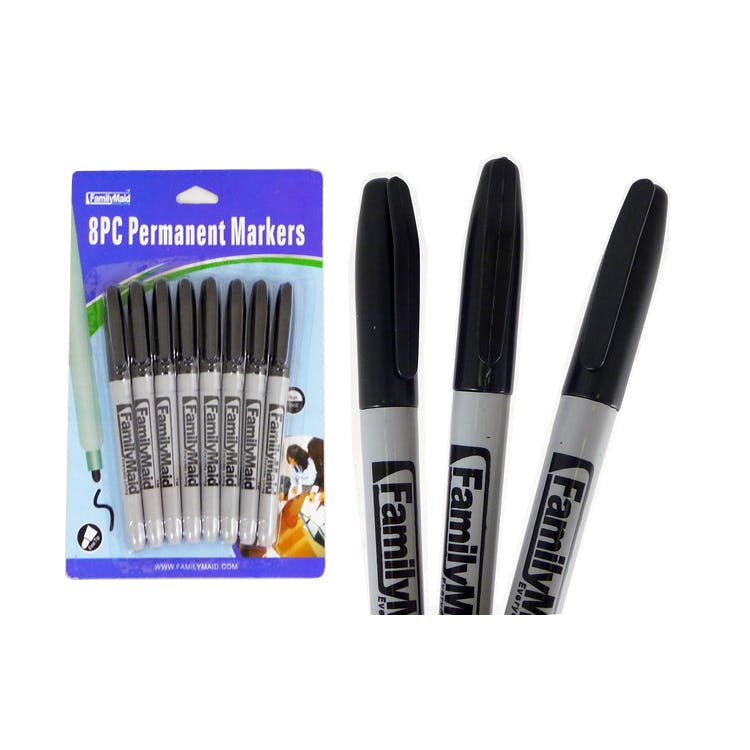 Permanent Markers - 8 Pack Black 2