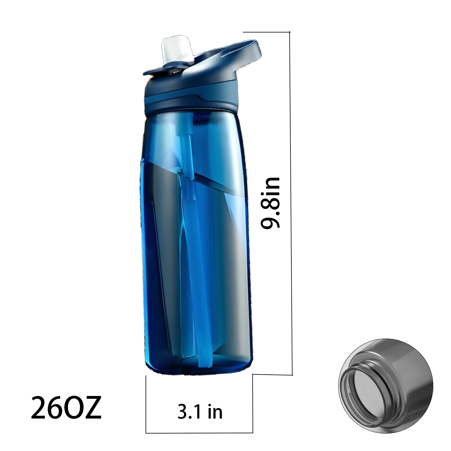 26OZ Summer Plastic Portable Sports Water Bottle 8