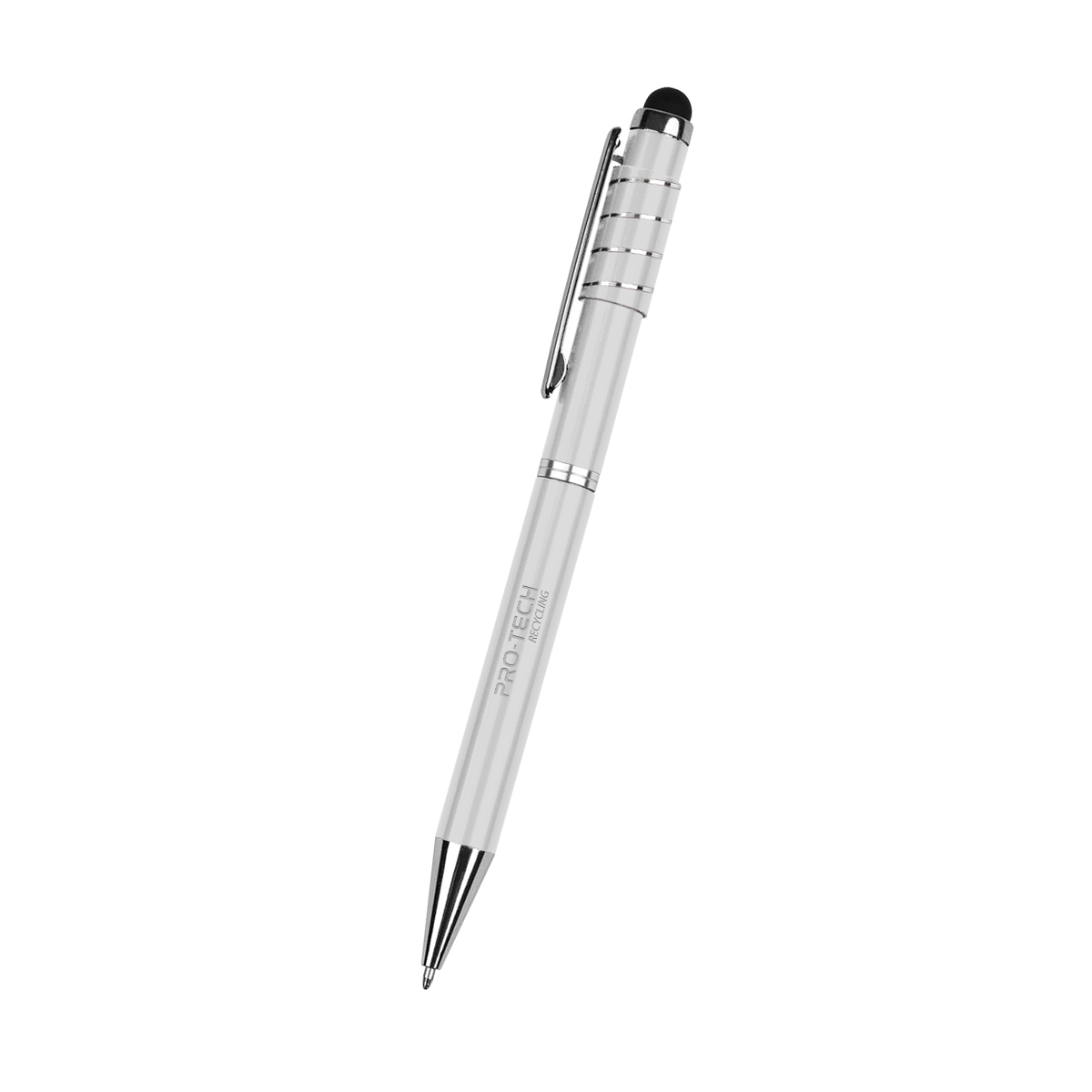 Recycled Aluminum Spinner Pen With Stylus 16