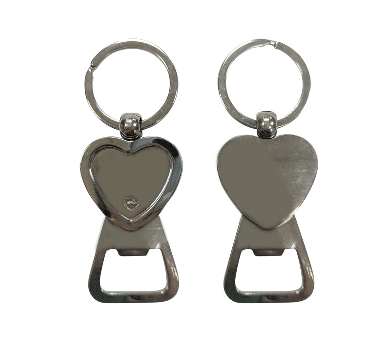 Heart-Shaped Metal Bottle Opener Keyring 1