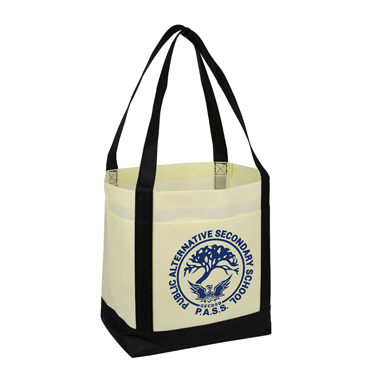 18"W x 12"H x 7" Gusset - "THE CRUISER" Faux Canvas 3-Pocket Value Tote 17