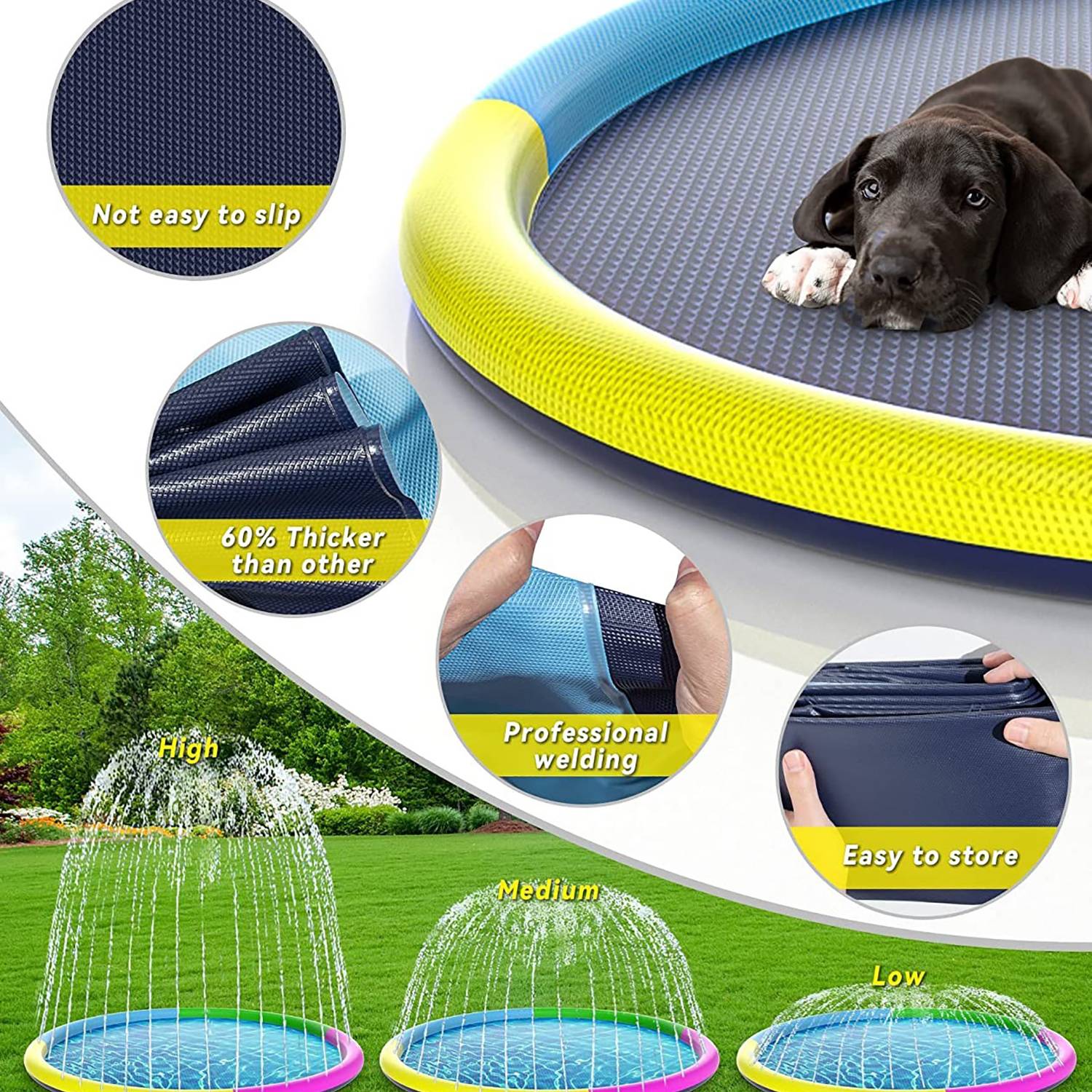 Durable Non-Slip Inflatable Pet Splash Pad For Outdoor 2