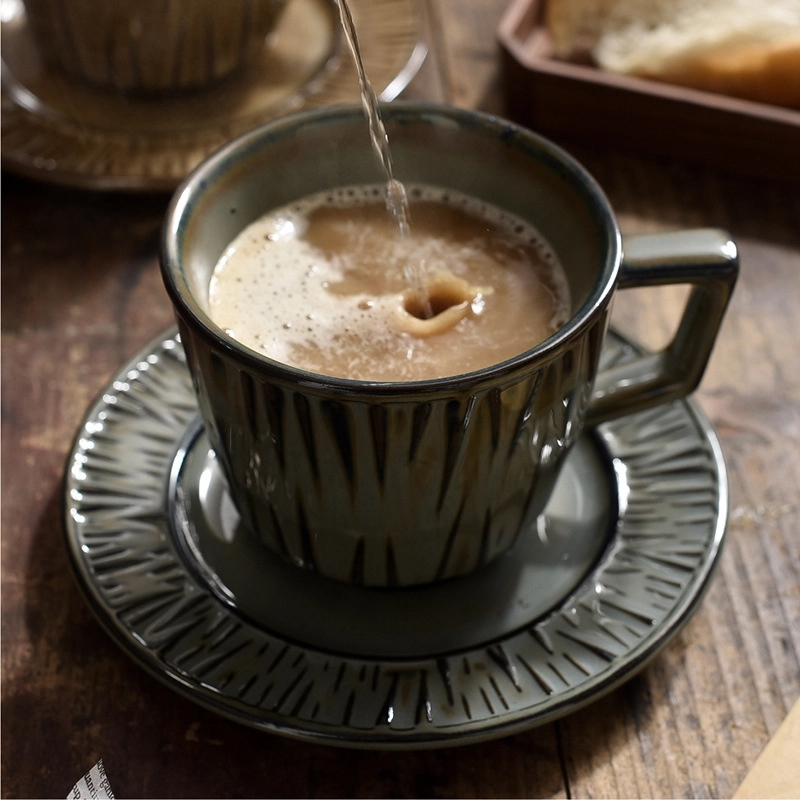 Custom 8 oz Ceramic Coffee Mug Saucer Set 5