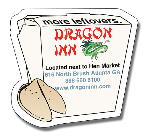 Magnet - Chinese Food Box Shape (2.75x2.625) - 25 Mil. 3