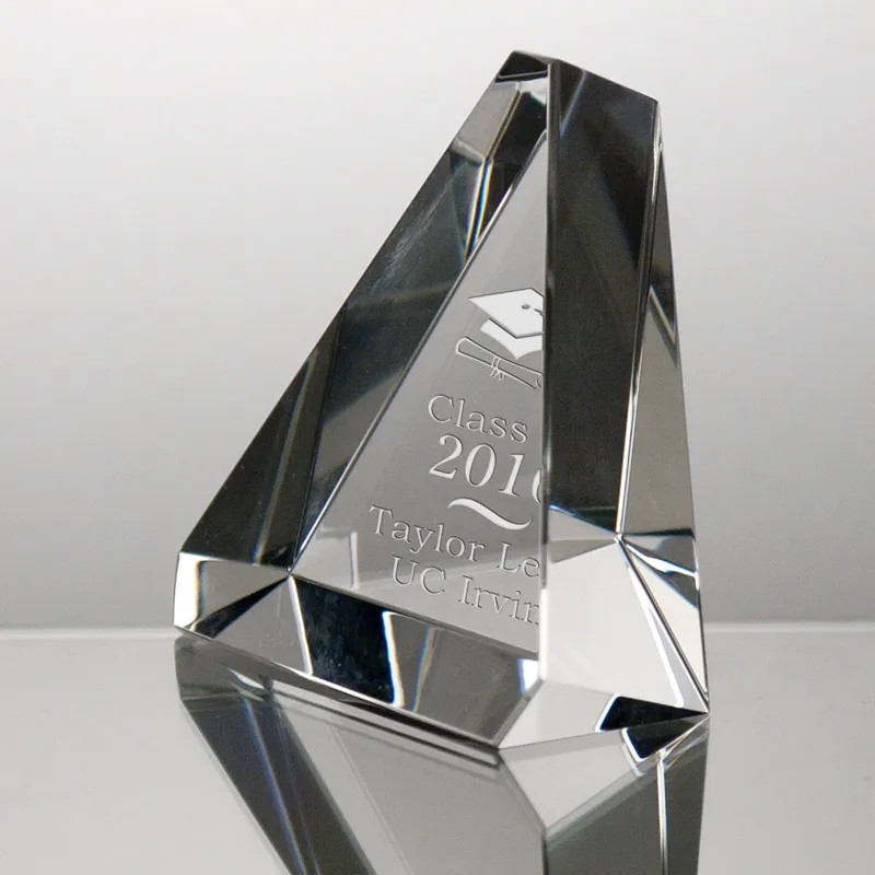 CRYSTAL TRIANGLE PAPERWEIGHT 2