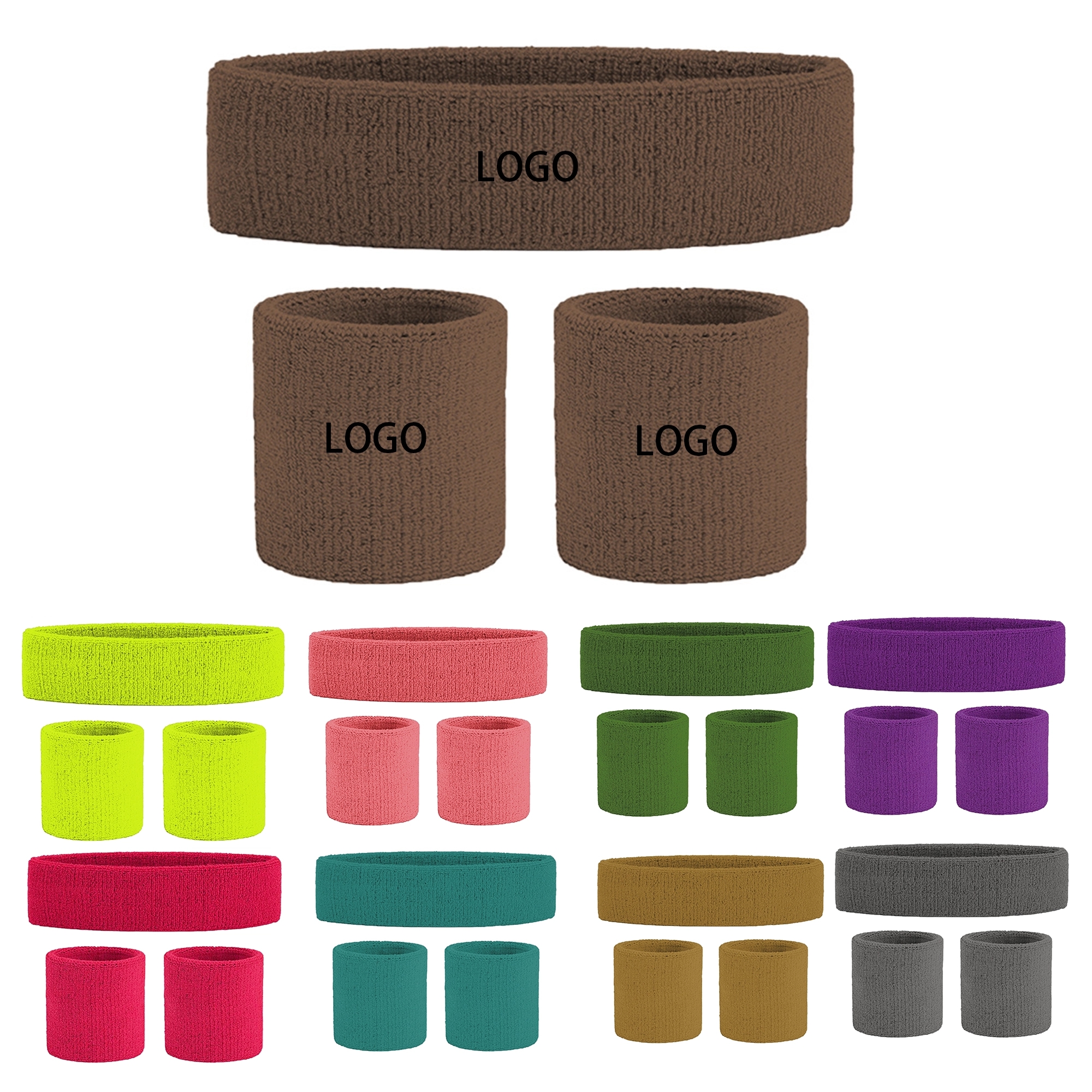 Headband Wristband Set with Embroidery 3