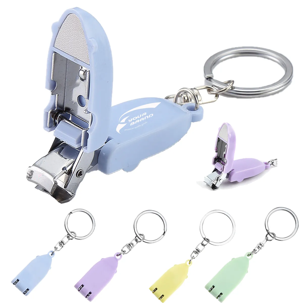 Mini Portable Folding Nail Clipper Carbon Steel W/Key Ring 6