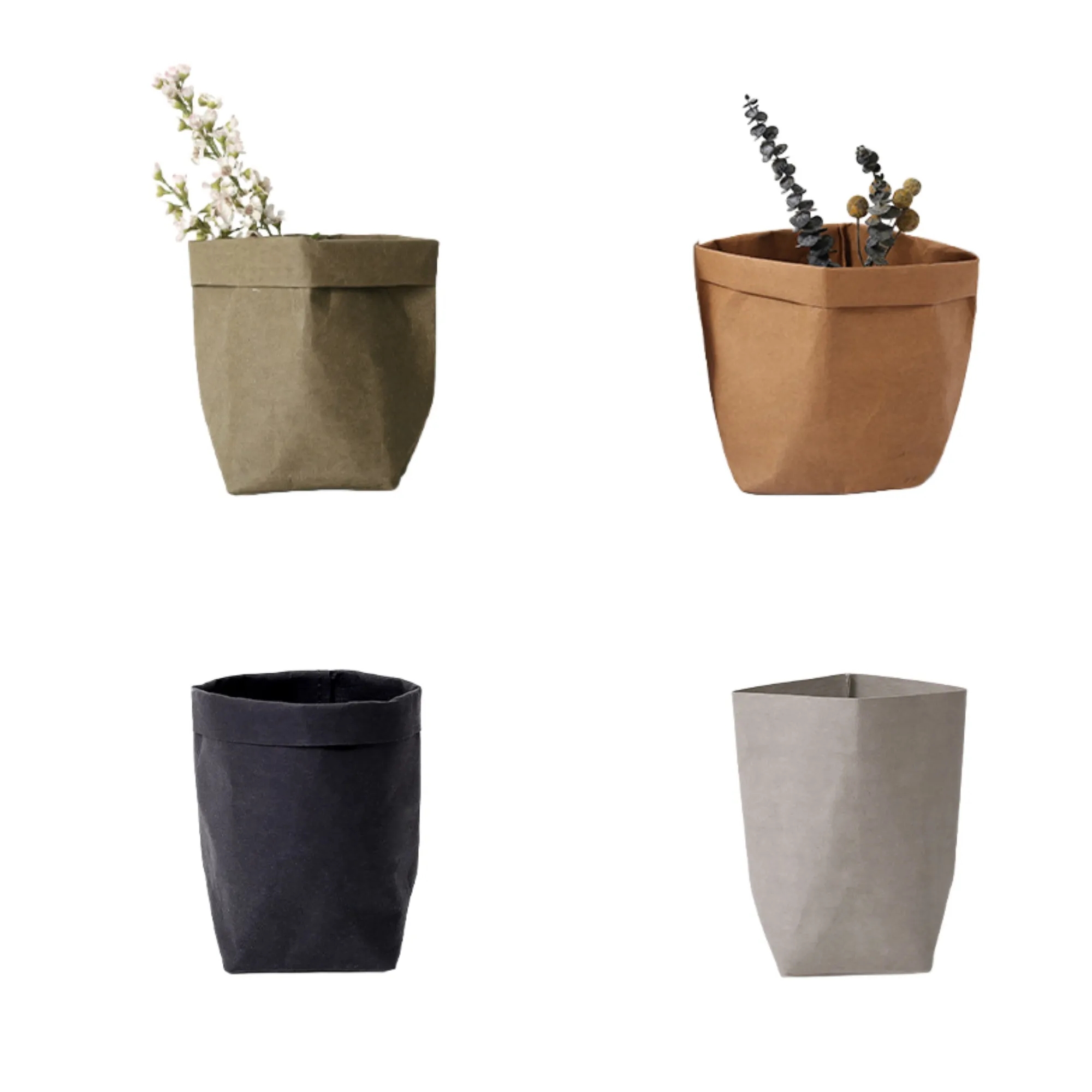 Washable Kraft Paper Storage Bags For Fruit Flowers 2