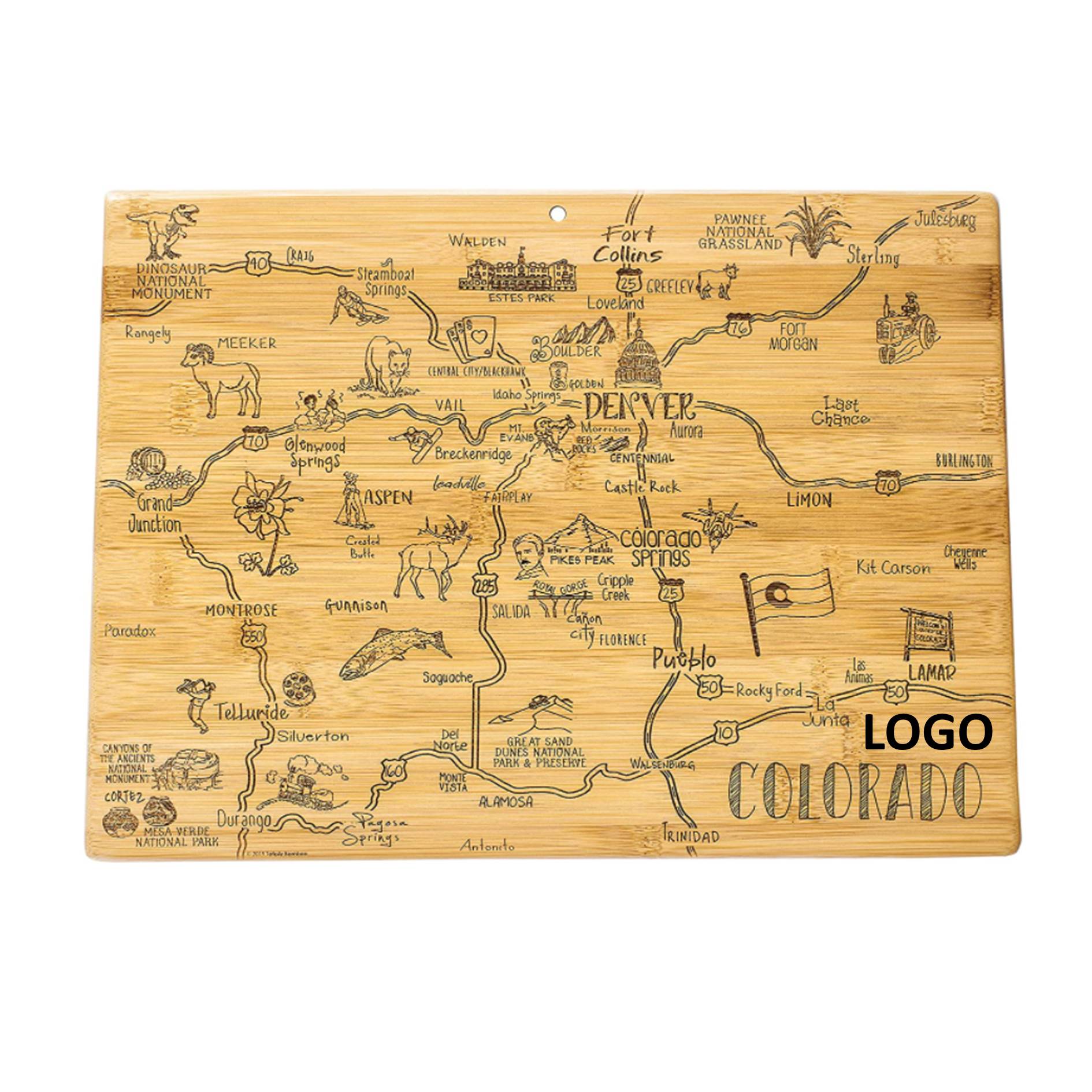 Colorado State Shaped Serving Cutting Board 1