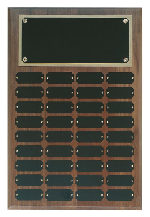 36 Plate Genuine Walnut Step Edge Perpetual Plaques 1