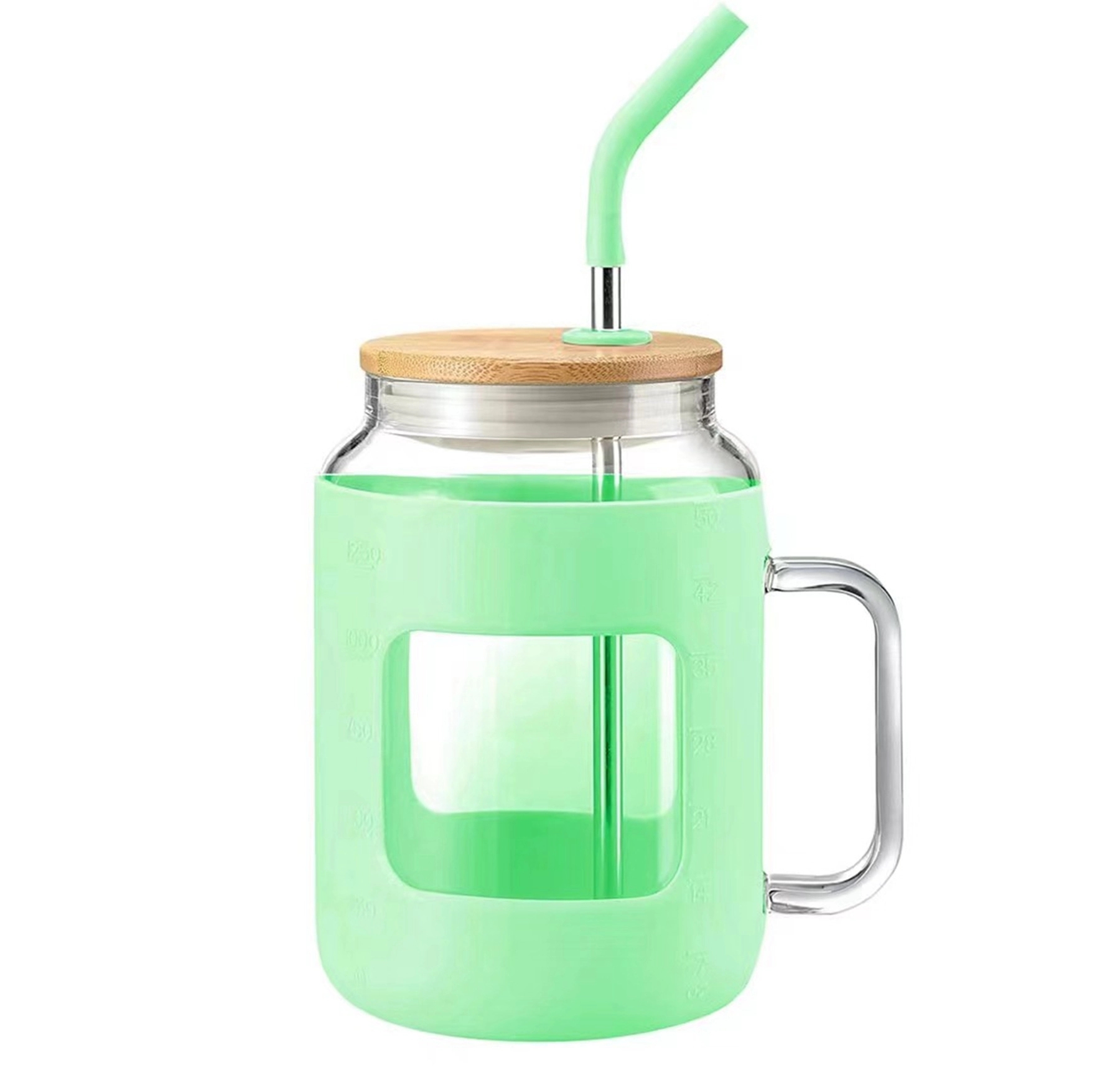 50 Oz. Glass Tumbler with Bamboo Lid and Straw 5