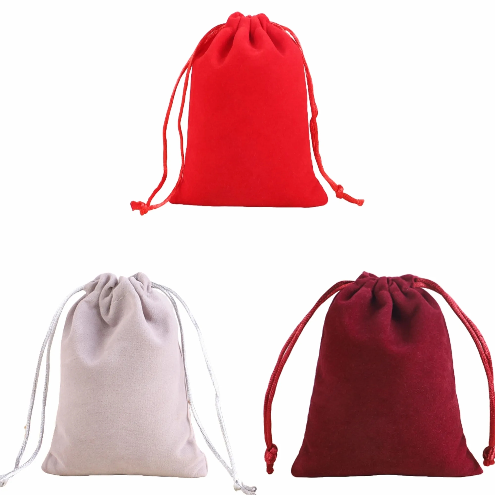 Short Plush Drawstring Storage Pouch 5