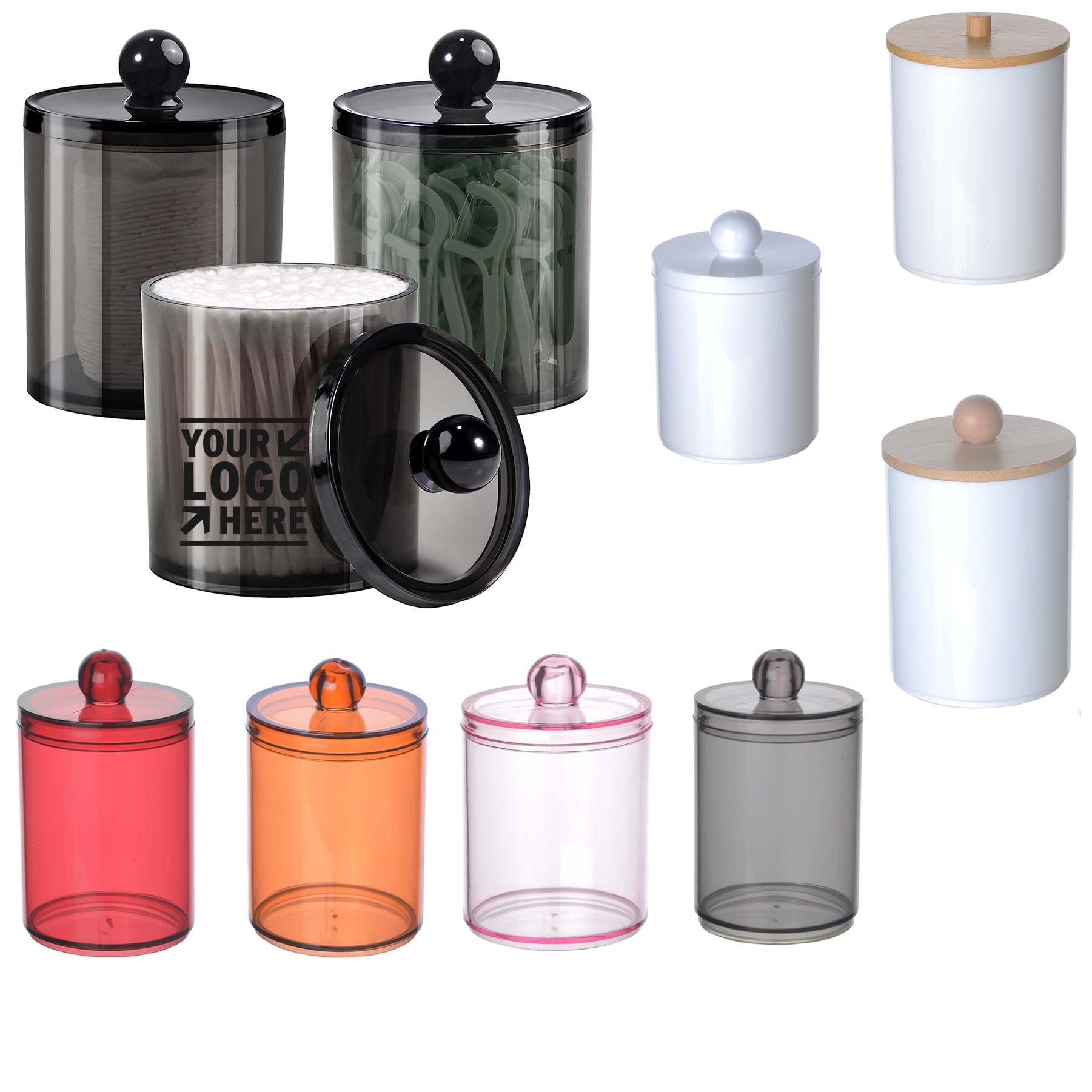Qtip Dispenser Apothecary Jar Bathroom with Label 2