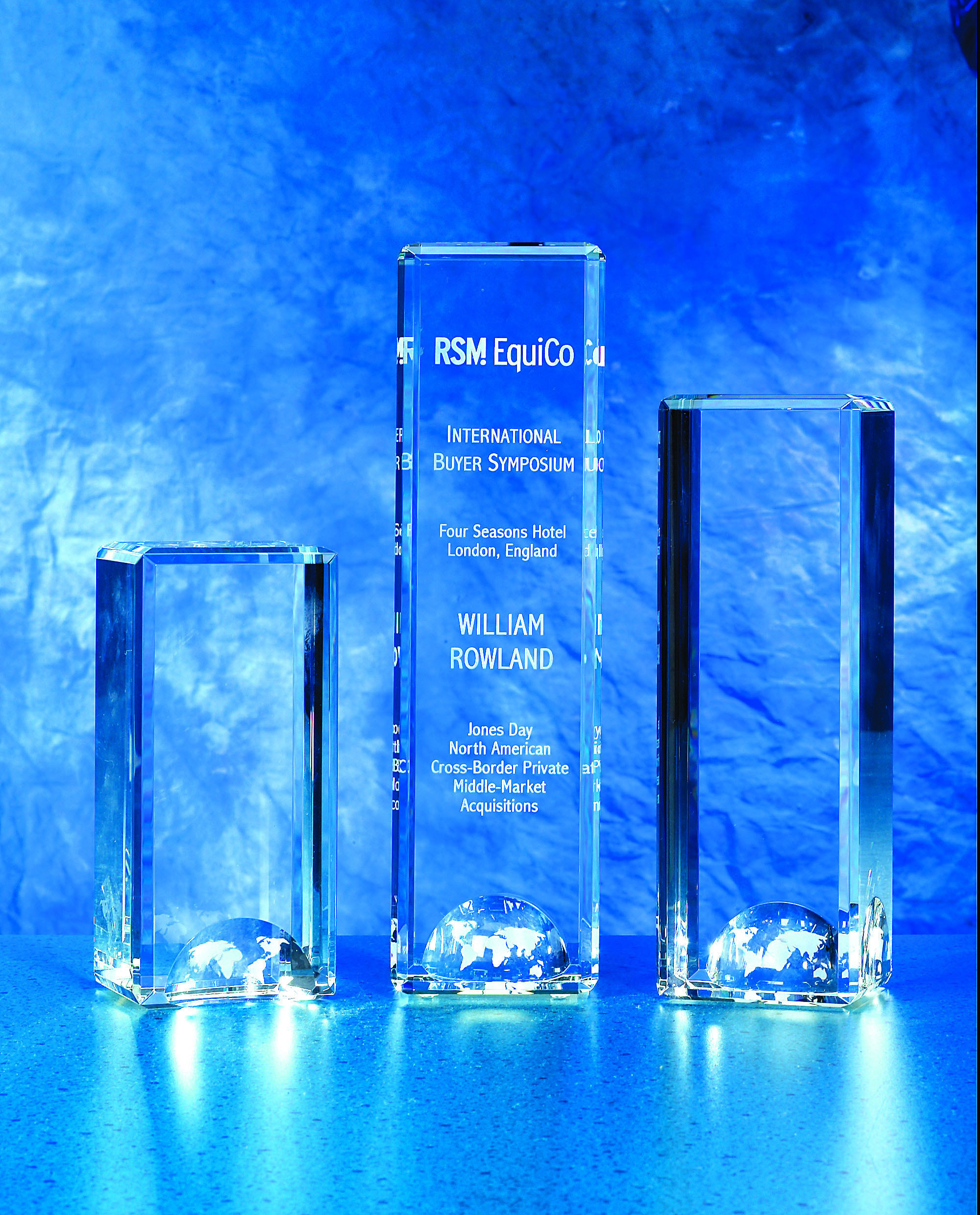 8" Crystal Rising Globe Award 1