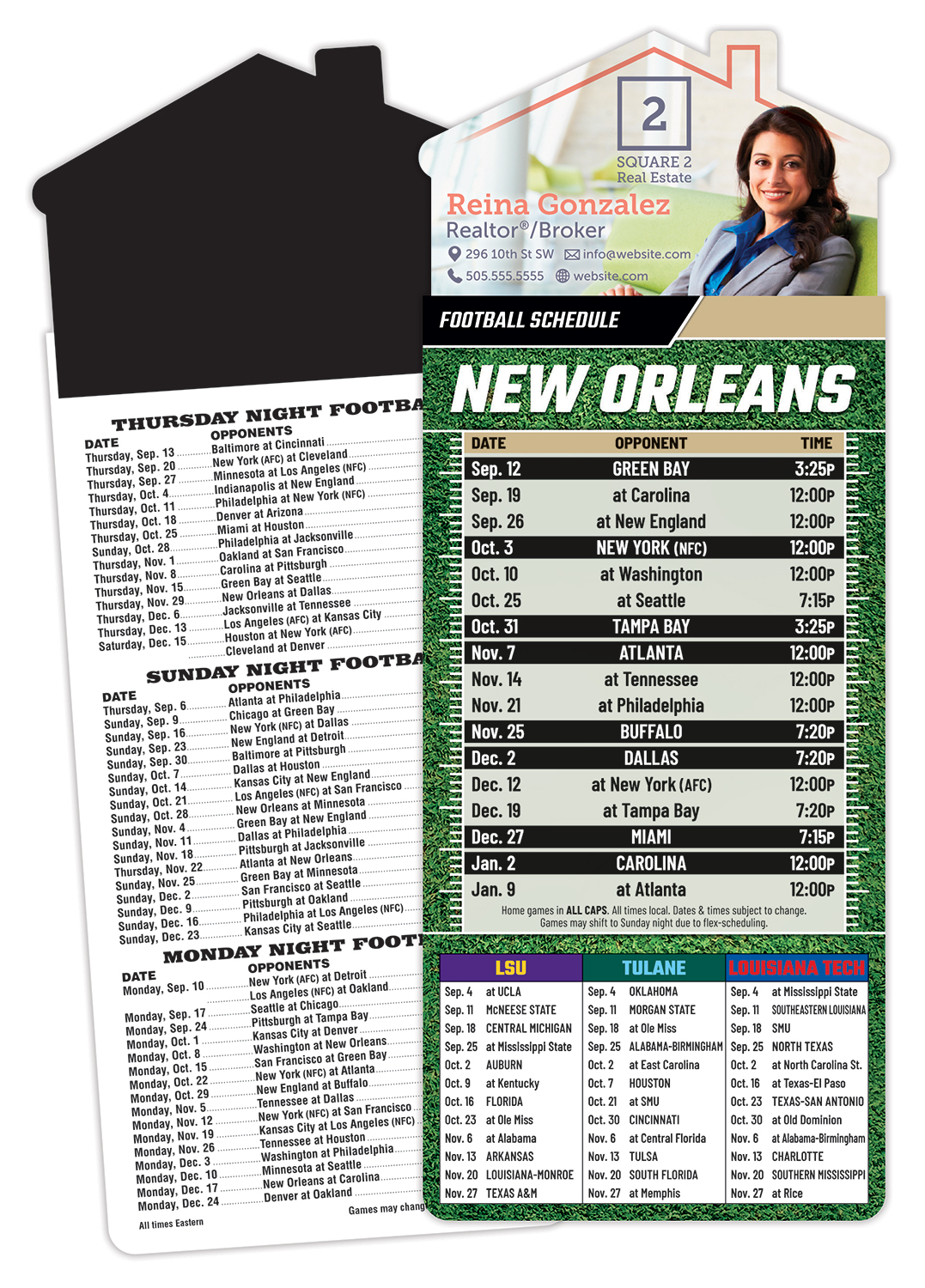 Magna-Card House Shape Magnet Football Schedules (3.5x9)