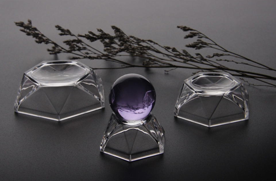 Custom Large Crystal Acrylic Ball Spherical Display Stand Holder 3