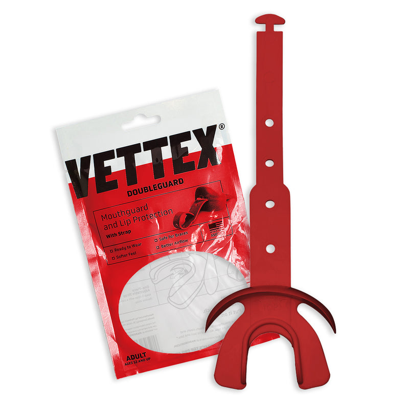 Vettex Football Doubleguard Mouthguard Breathable Doubleguard with Lip Protection and Strap - Adult 12