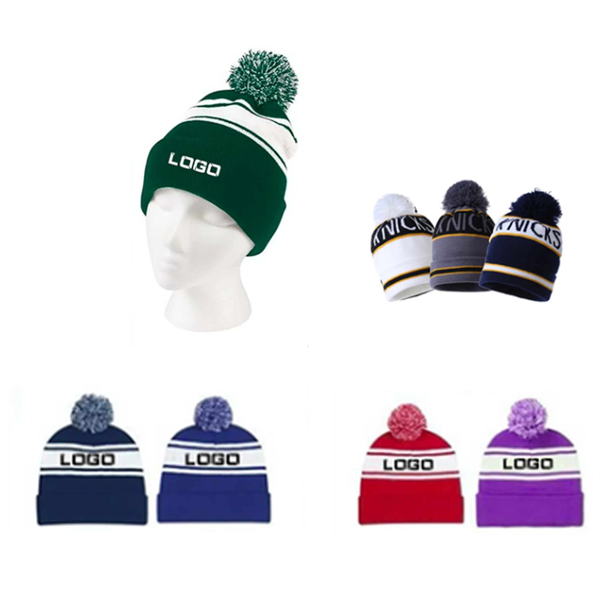 Knit Beanie with Pom 2