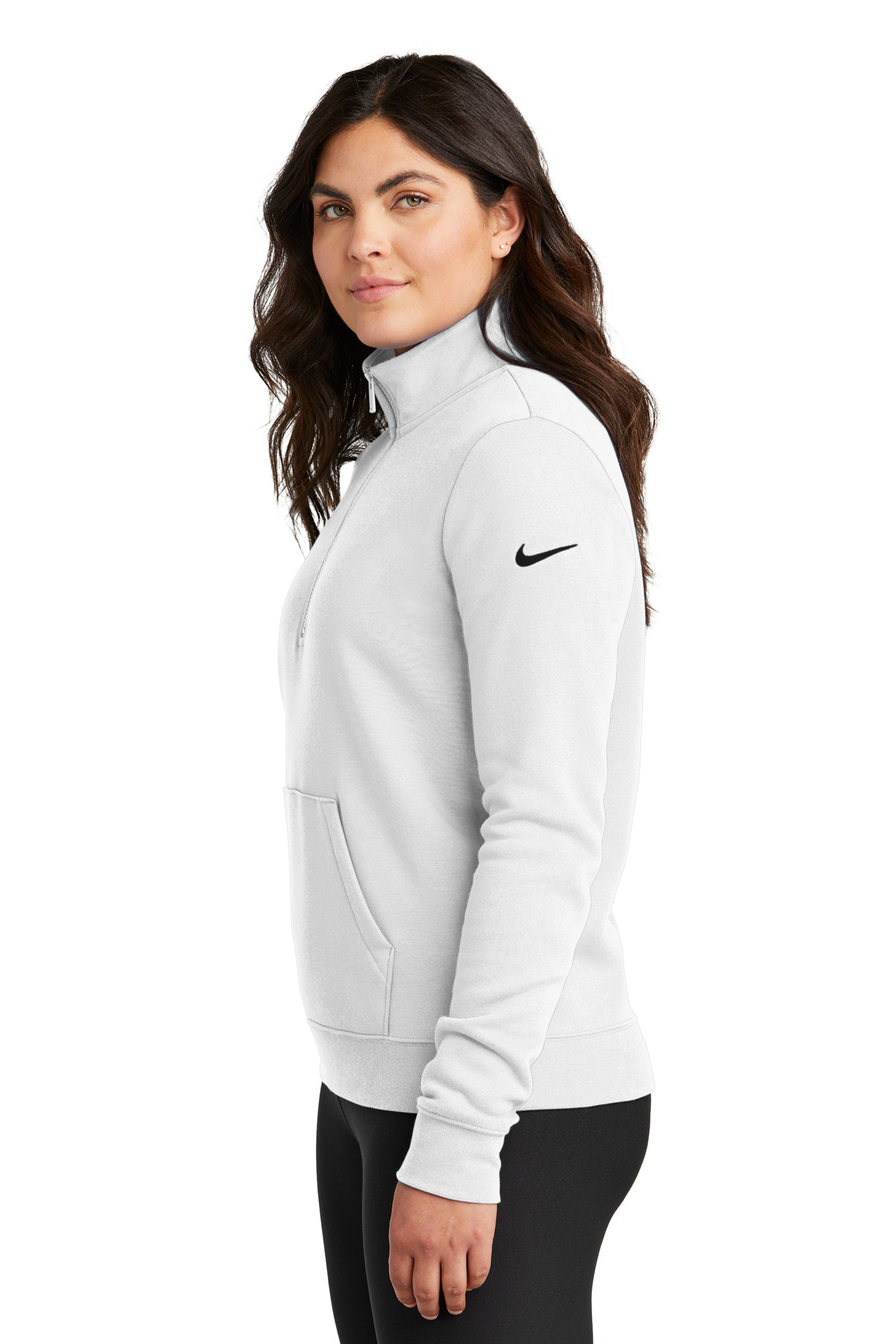 Nike Women's Club Fleece Sleeve Swoosh 1/2-Zip NKDX6720 101