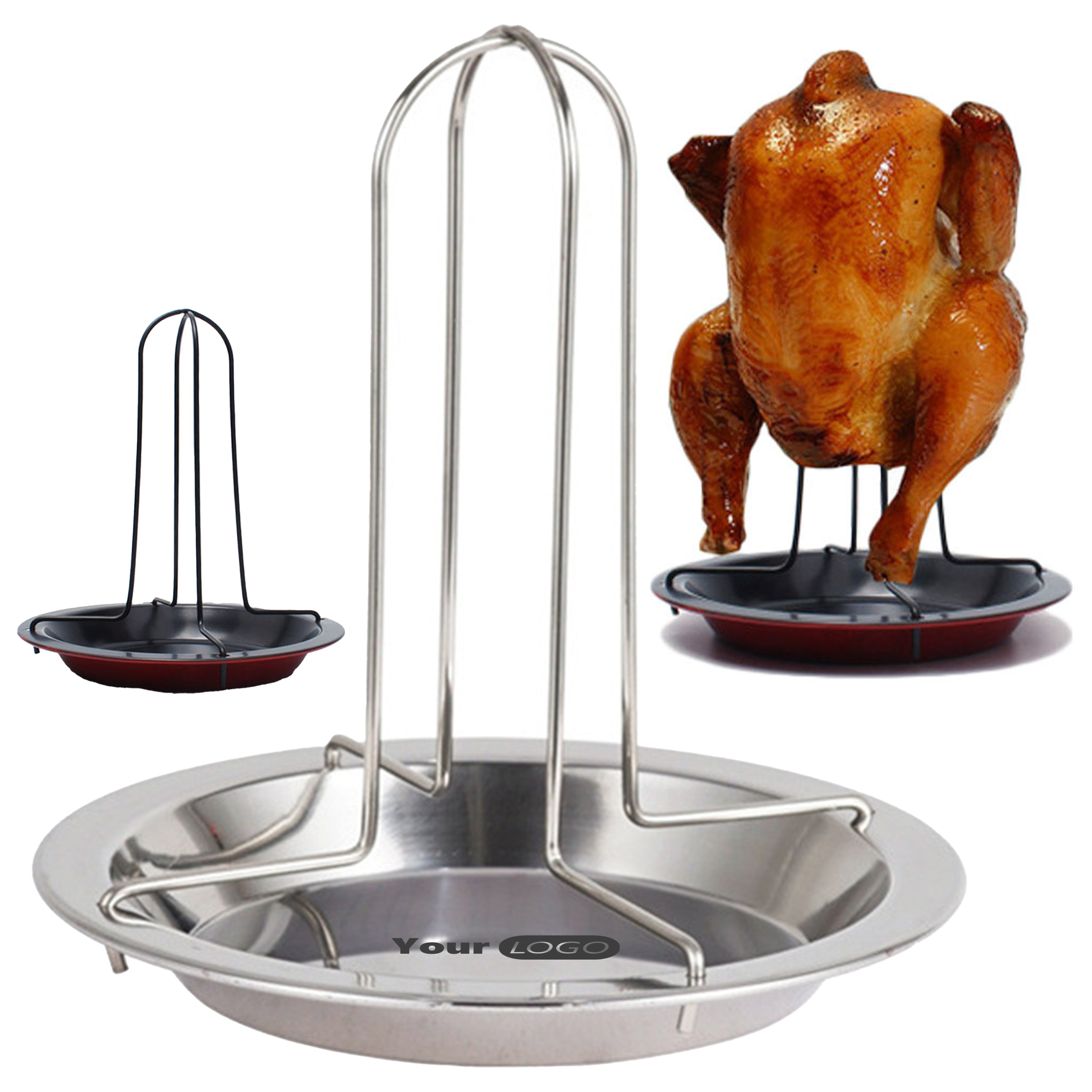 Carbon Steel Outdoor Camping Thick Roasted Chicken Stand 4