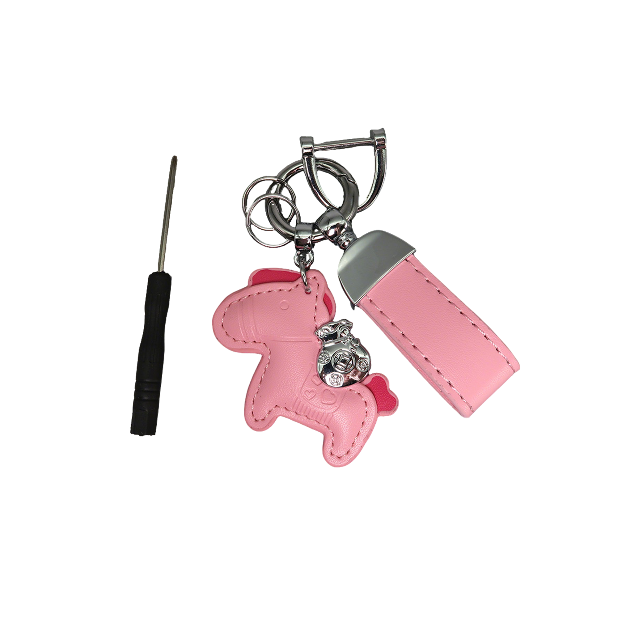 Polyurethane Pony Figure Key Ring With Strap 6.7" Length 44