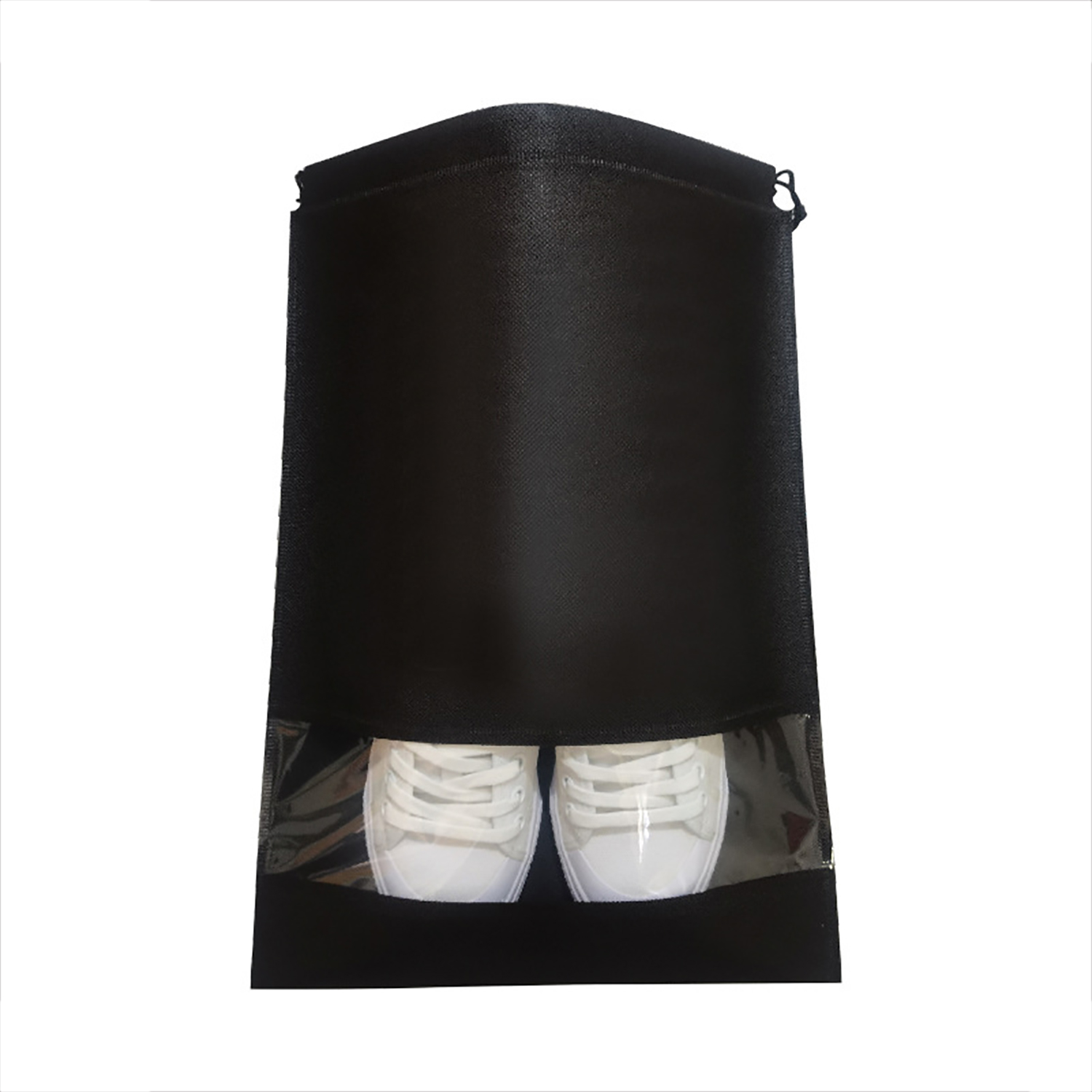 Dustproof Non Woven Drawstring Shoe Bags w/ Clear Window 6
