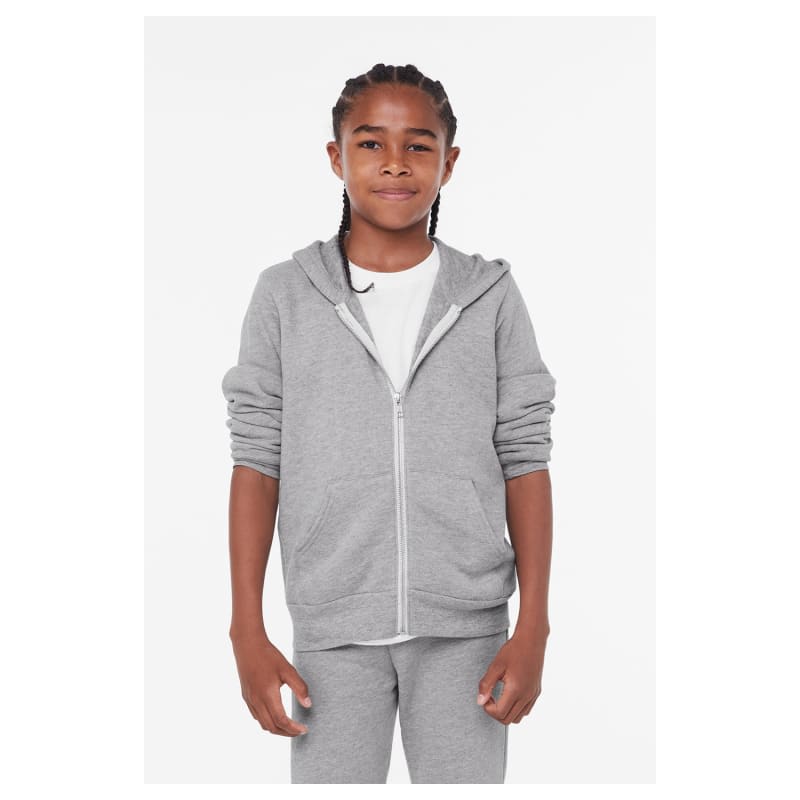Bella + Canvas Youth Sponge Fleece Full-Zip Hooded Sweatshirt 13
