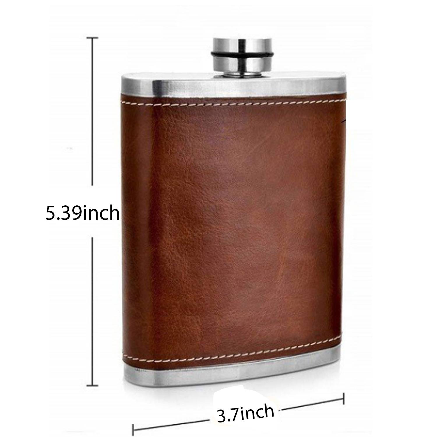 8 Oz Pocket Hip Flask W/ 3 Cups And Funnel 2