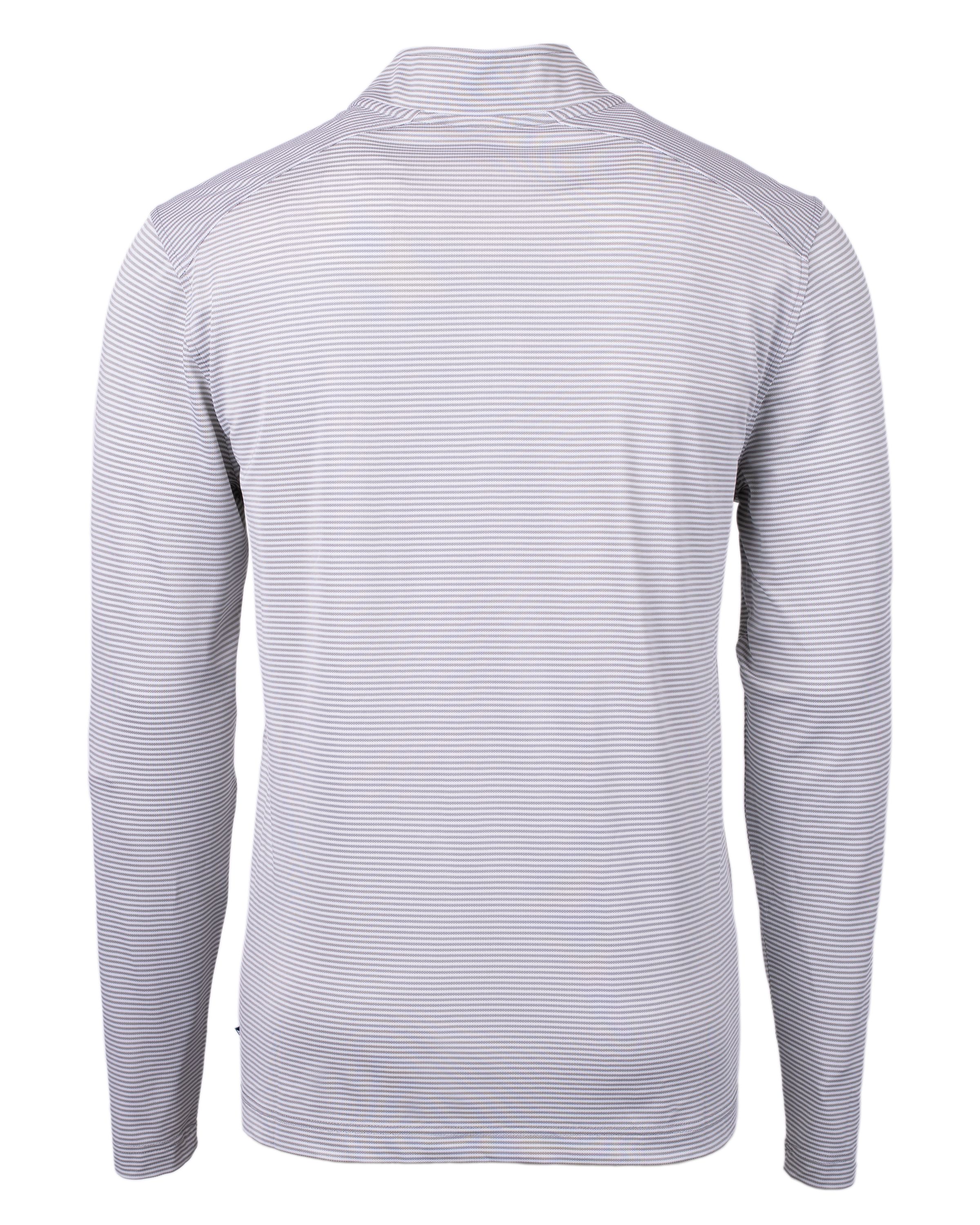 Cutter & Buck Virtue Recycled Micro Stripe Featherlight Pique Mens Quarter Zip Pullover 50