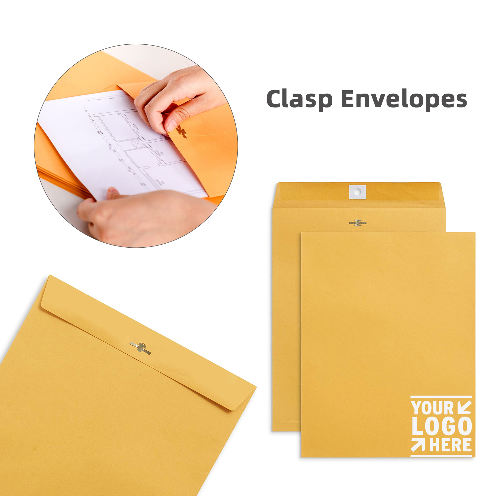 10 x 13 Clasp Envelope with Gummed Seal 2