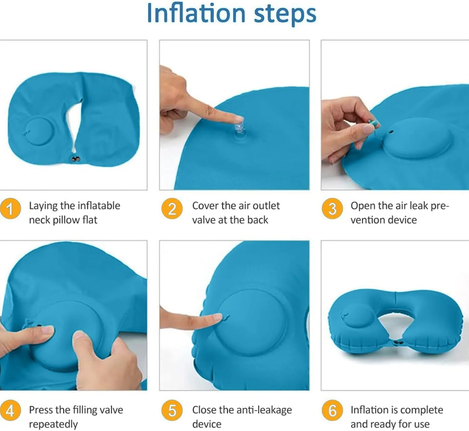 Portable Inflatable Neck Pillow U-Shaped 6