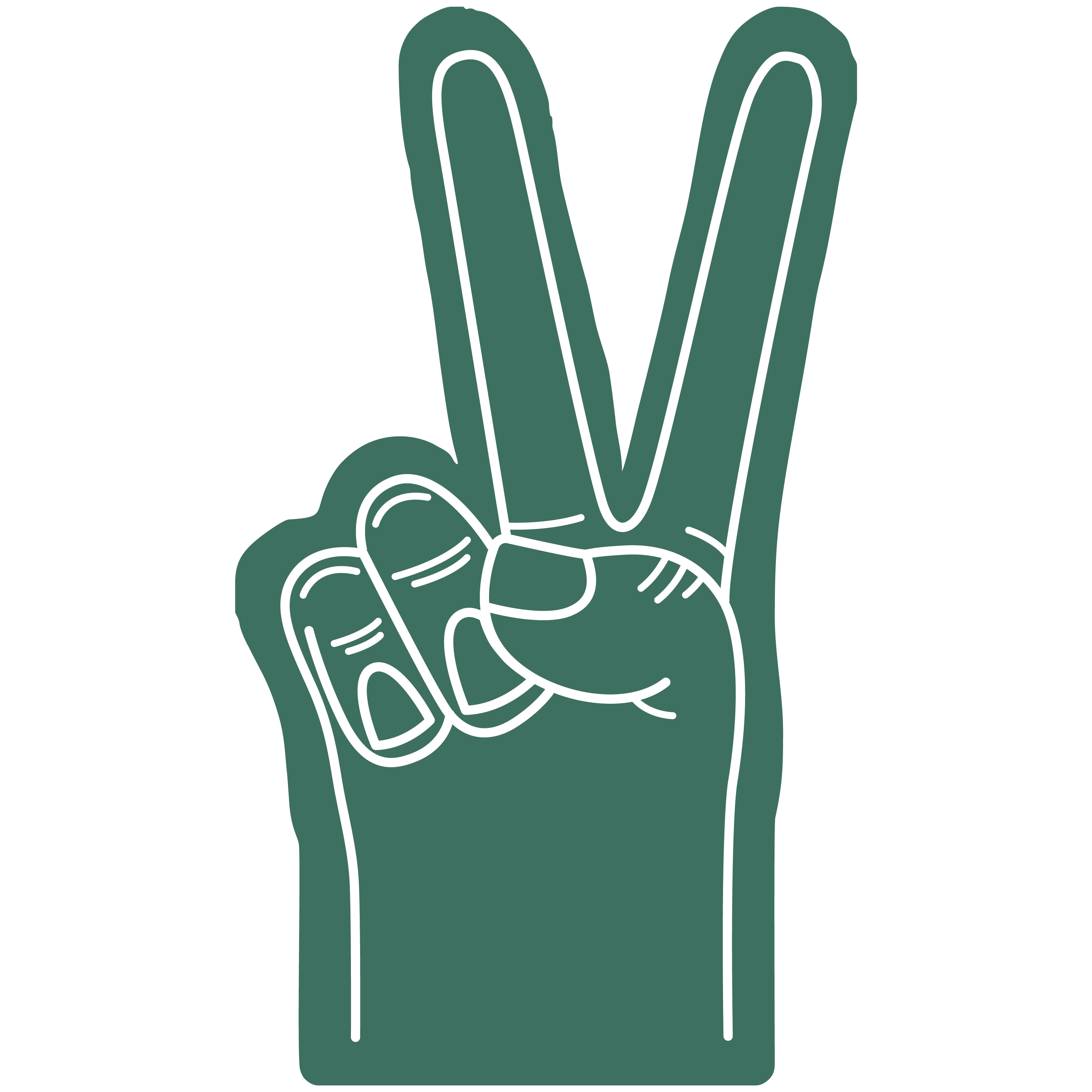 6.5" Peace/Victory Hand 22