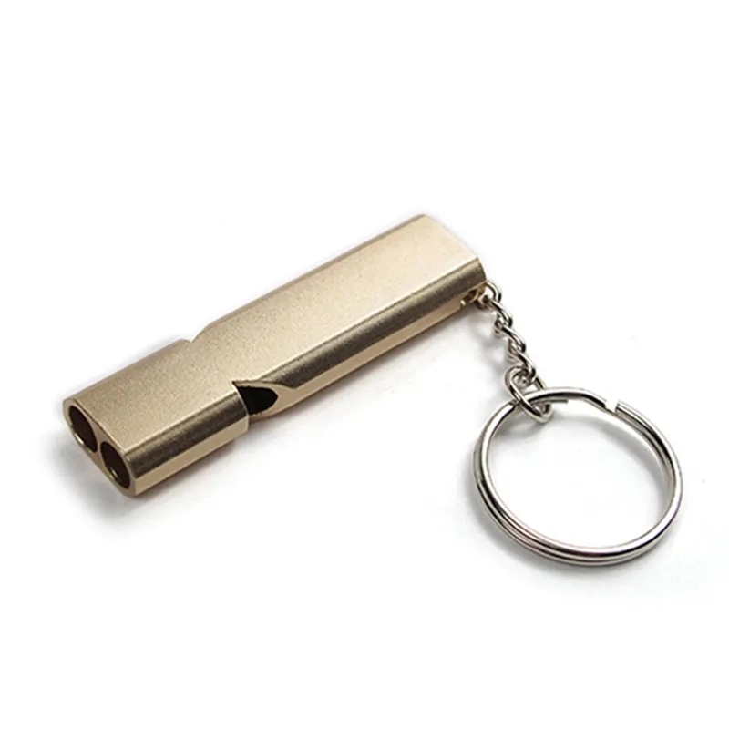 Aluminum Double Tubes Whistle Keychain 5