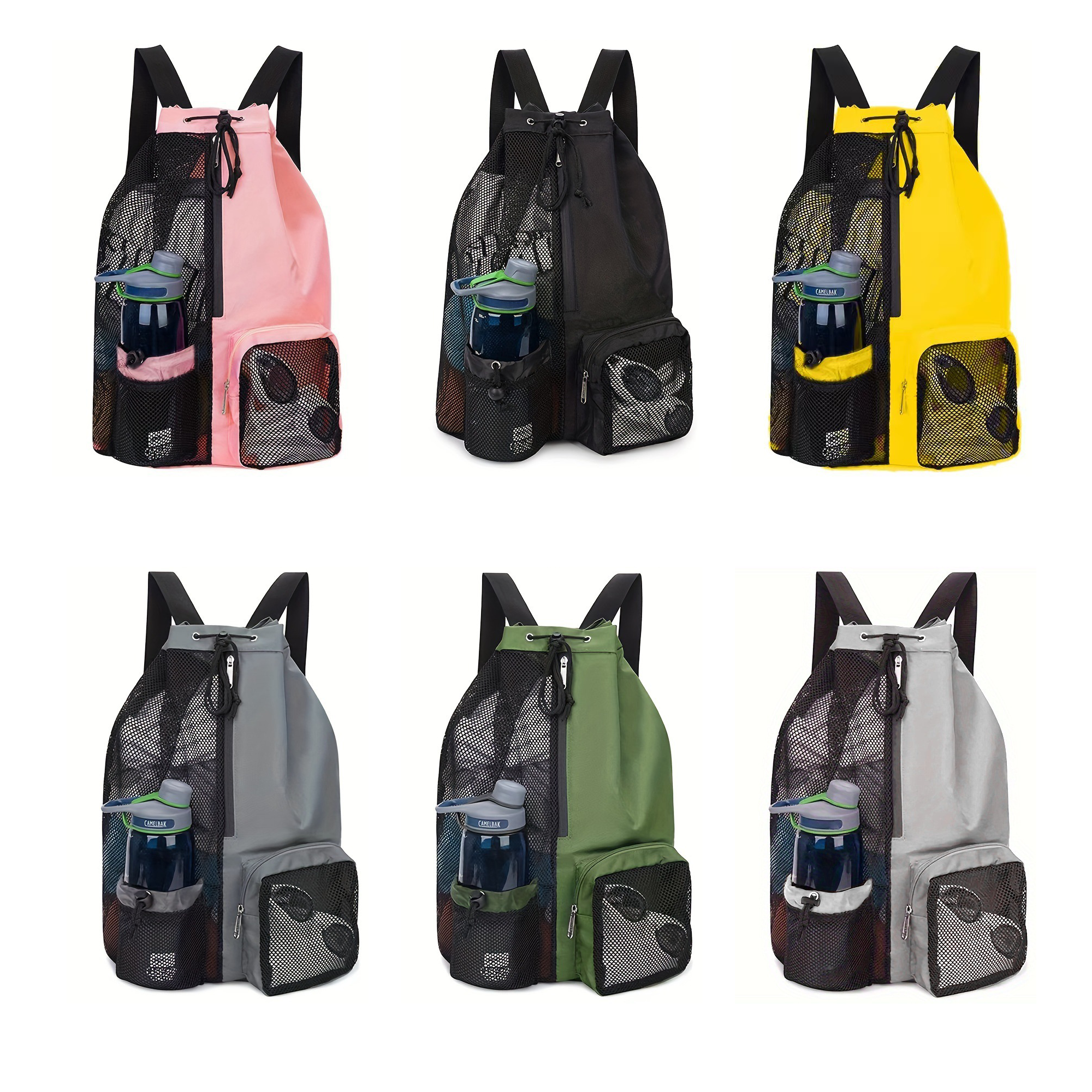 Beach Mesh Drawstring Swim Backpack 6