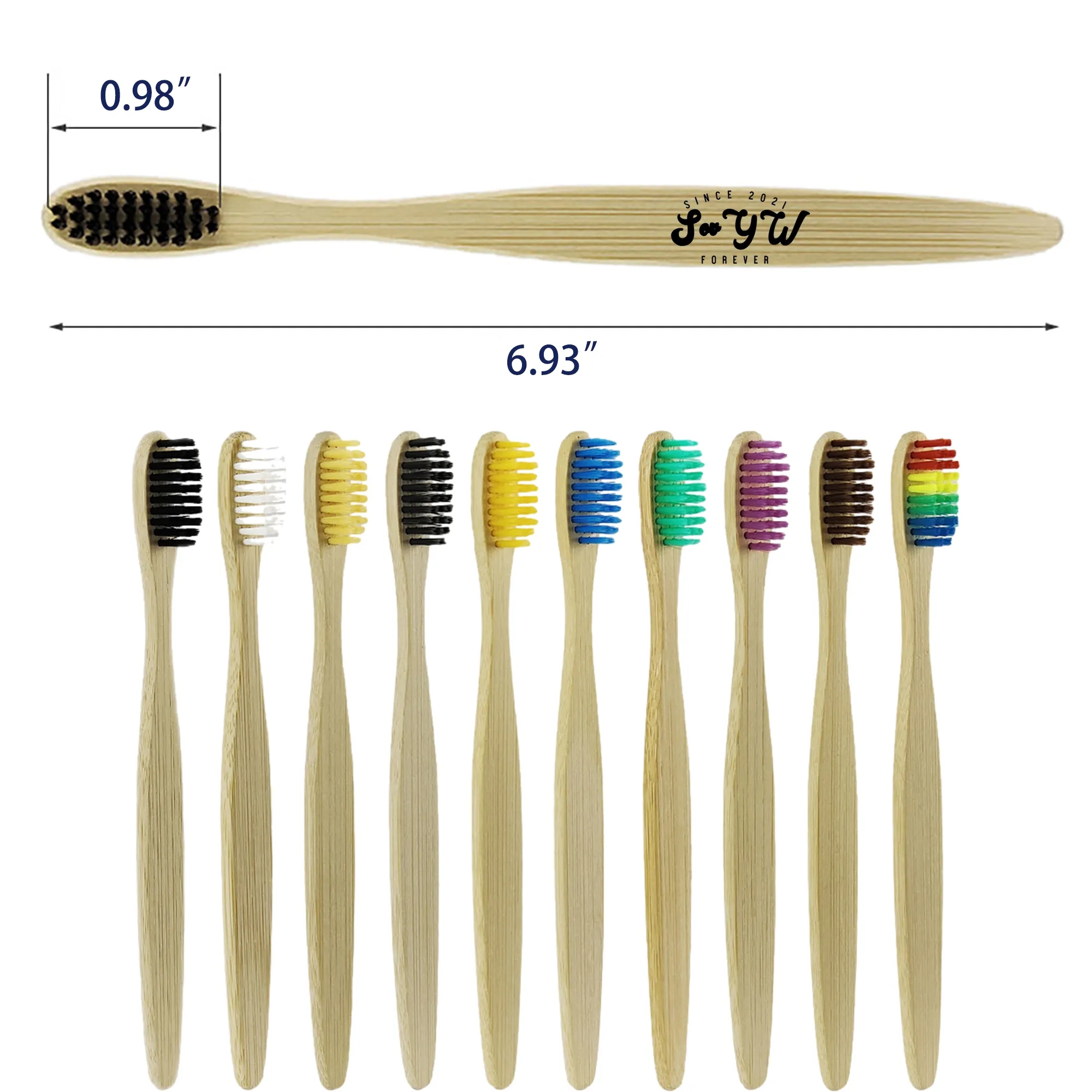 Biodegradable Soft Bristle Bamboo Charcoal Toothbrush MOQ 10