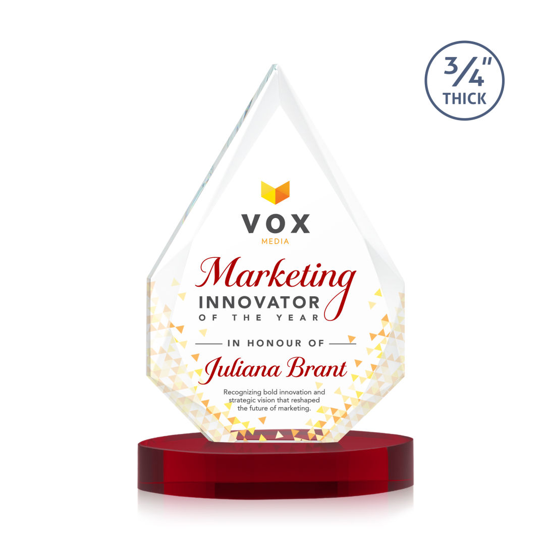 Hawthorne VividPrint™ Award on Alberton Base - Red 2