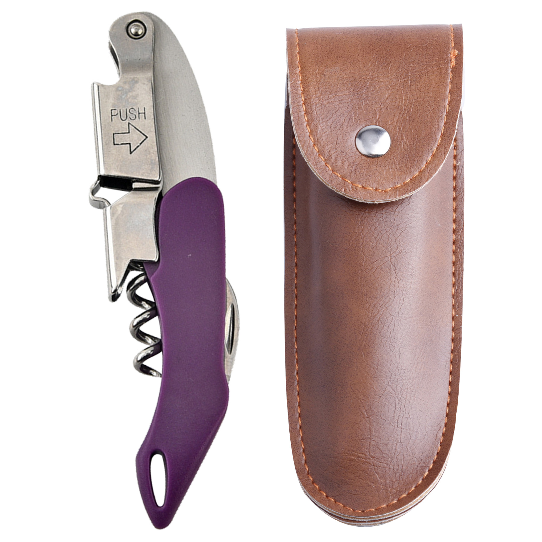 Wine Bottle Opener& Corkscrew Tool With Leather Case 16