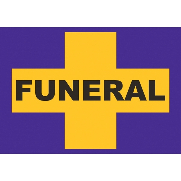 Funeral Cross Car Flags - Purple & Yellow 2