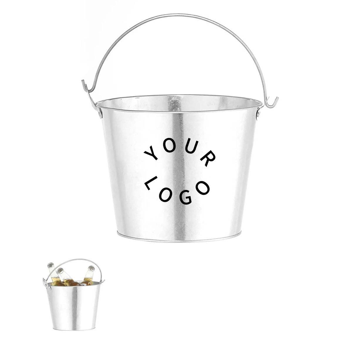 Metal Beverage Ice Bucket with Classic Design 2