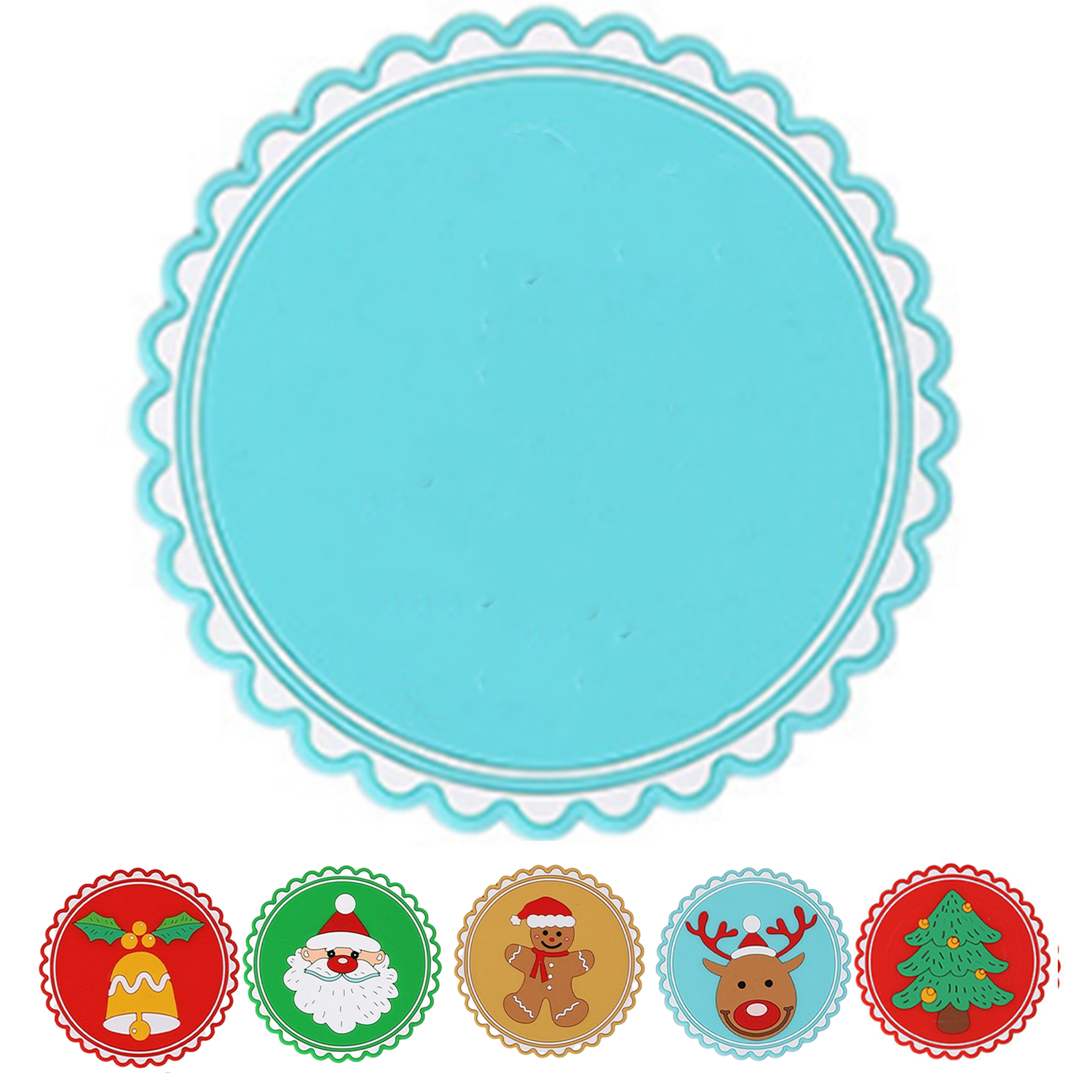 Christmas Rubber Heat Insulation Cup Coasters 10